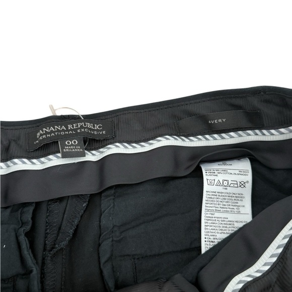BANANA REPUBLIC BLACK AVERY STRAIGHT ANKLE COTTON PANT SIZE 00 - Picture 6 of 8